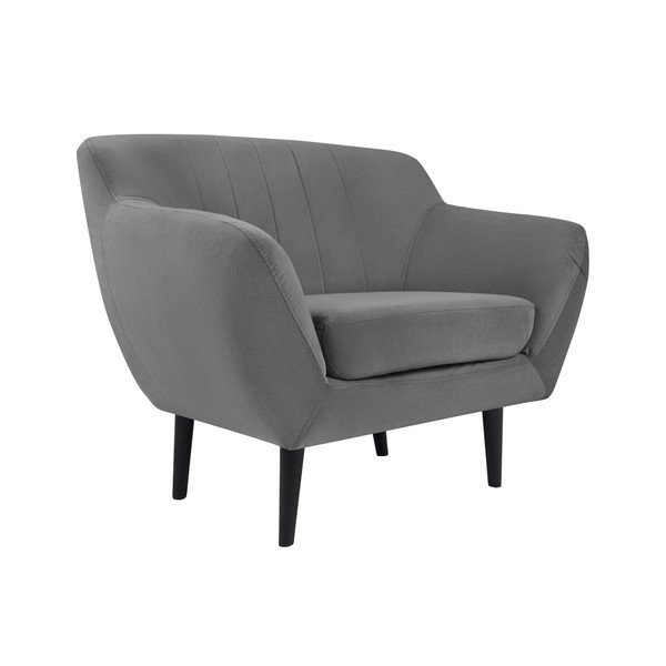 Szary fotel z czarnymi nogami Mazzini Sofas Toscane-image-1