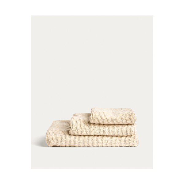 Beżowy bawełniany ręcznik frotte 30x50 cm Olvira – Kave Home-image-4
