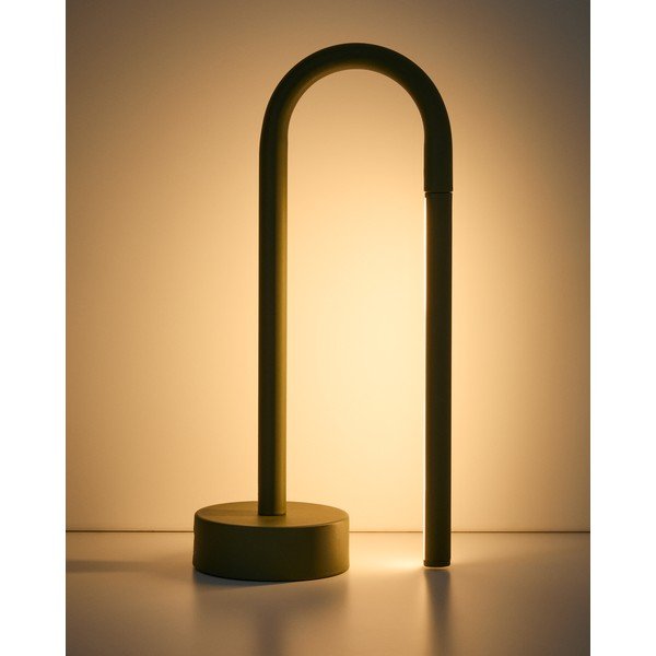 Zielona metalowa lampa stołowa LED (wysokość 30 cm) Bow – Kave Home-image-1