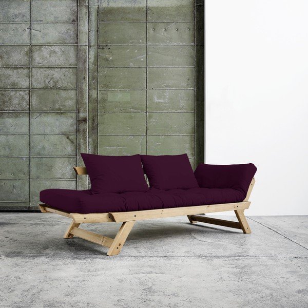 Sofa rozkładana Karup Bebop Natural/Purple Plum-image-1