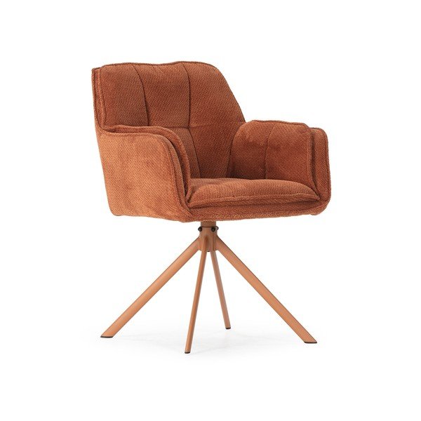 Tapicerowane fotele jadalniane zestaw 2 szt. w kolorze terakoty Keiko – Marckeric