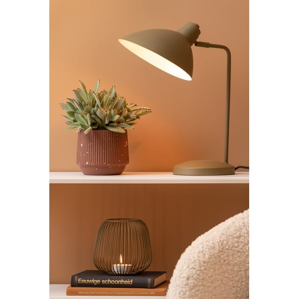 Zielona lampa stołowa z metalowym kloszem (wysokość 49 cm) Casque – Leitmotiv-image-1