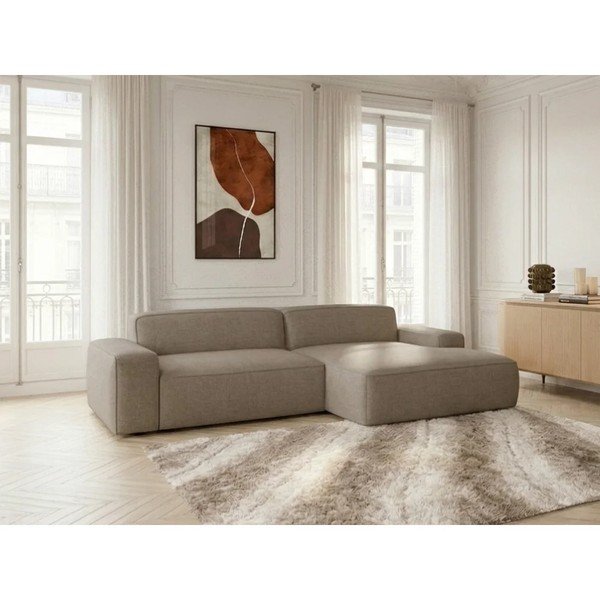 Szarobrązowy rozkładany/z elektryczną regulacją siedziska narożnik (prawostronny) Abel – Bobochic Paris-image-3