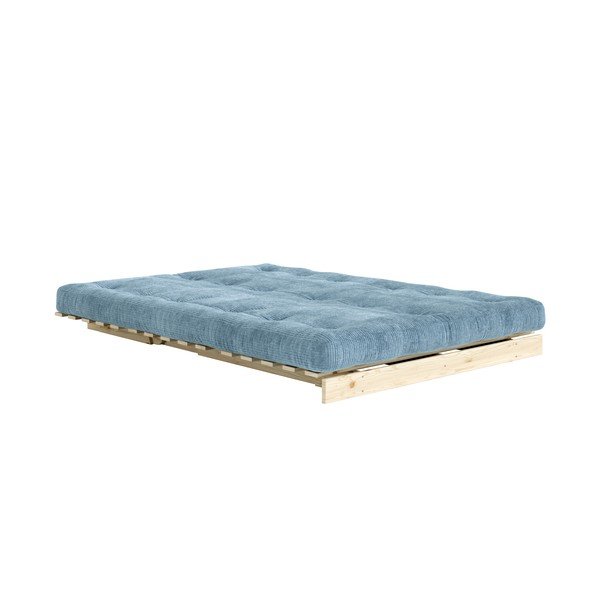 Jasnoniebieska sztruksowa rozkładana sofa 140 cm Roots – Karup-image-3