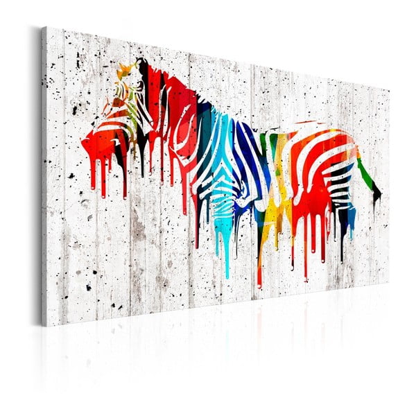 Obraz na płótnie Bimago Colourful Zebra, 60x40 cm