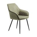Tapicerowany fotel jadalniany z podłokietnikami w kolorze khaki Milton – Unique Furniture