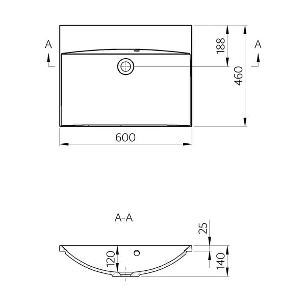 Biała umywalka z kompozytu mineralnego 60x46 cm Maria – Sapho-image-1