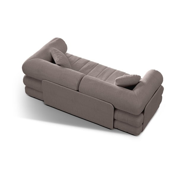 Szarobeżowa rozkładana sofa z materiału bouclé 206 cm Kemi – Cosmopolitan Design-image-3