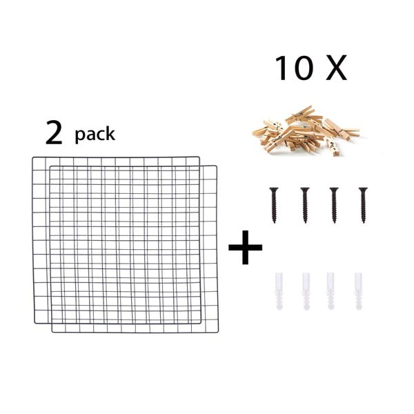 Komplet 2 czarnych kratek/organizerów Reminder, 60x60 cm-image-2