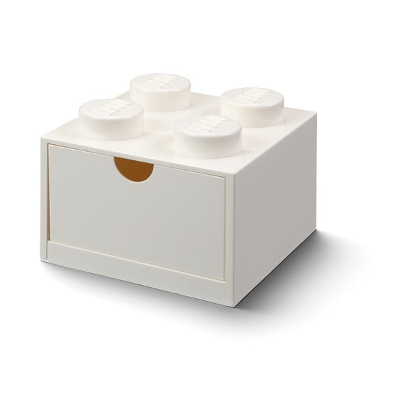 Biała skrzynka na biurko z szufladą Brick - LEGO®