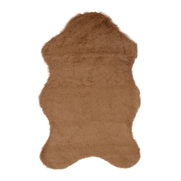 Brązowy dywan ze sztucznej skóry Pelus Brown, 60x90 cm