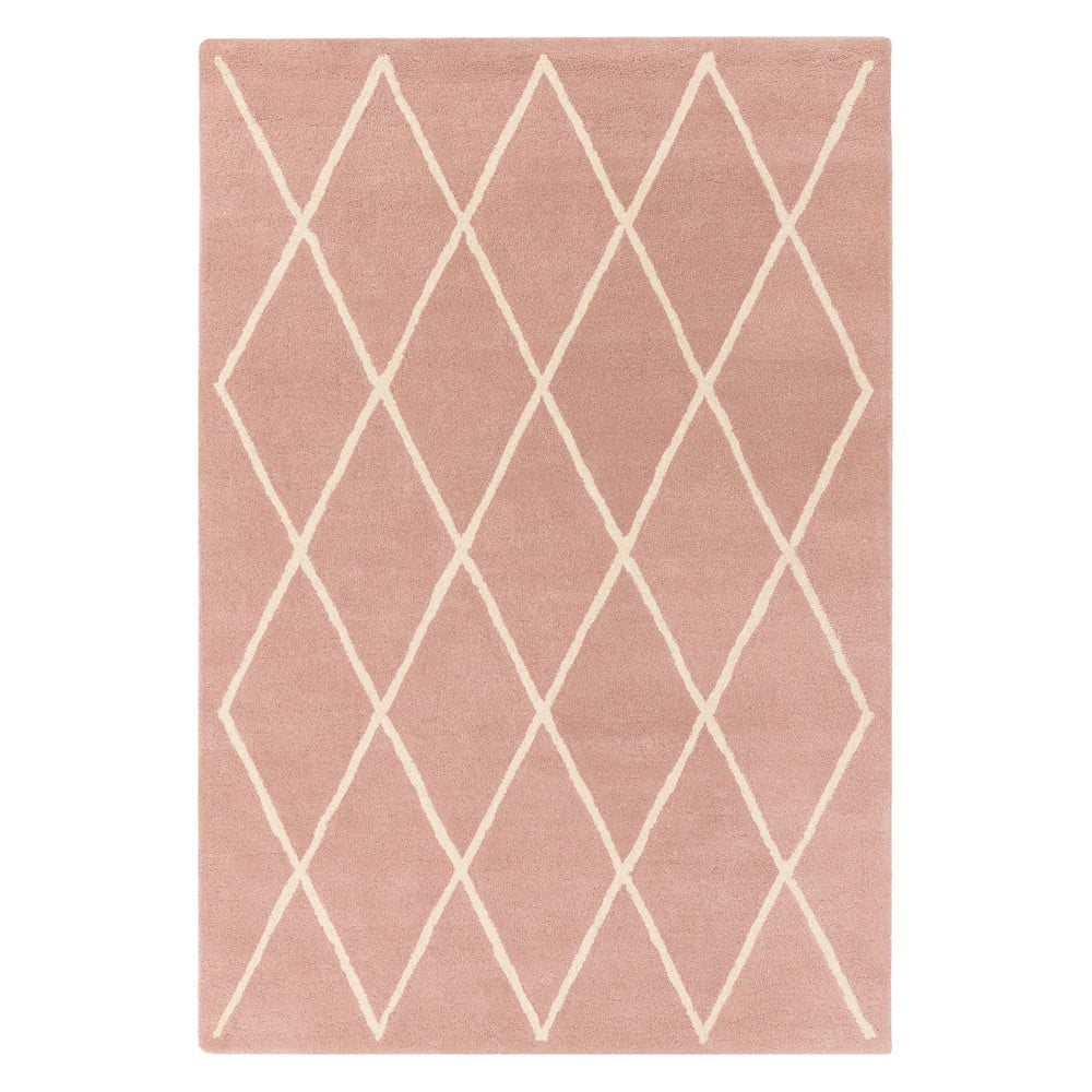 Różowy wełniany dywan tkany ręcznie 120x170 cm Albany – Asiatic Carpets