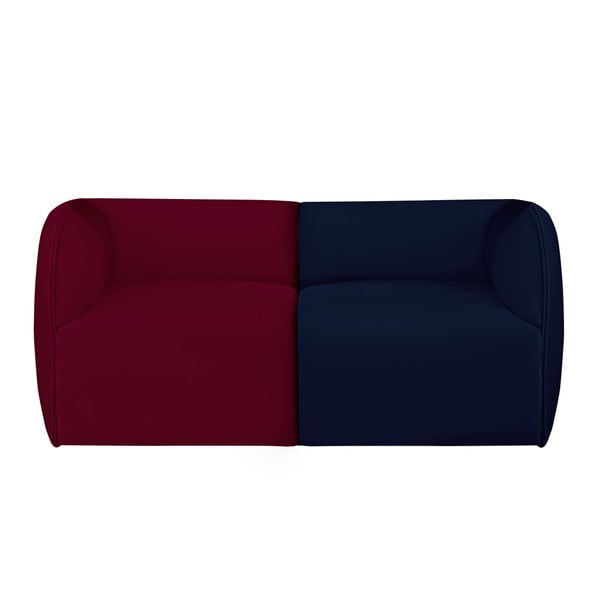 Czerwono-niebieska modułowa sofa 2-osobowa Norrsken Ebbe