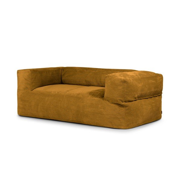Musztardowy sztruksowy worek do siedzenia Sofa MooG – SLOWDOWN