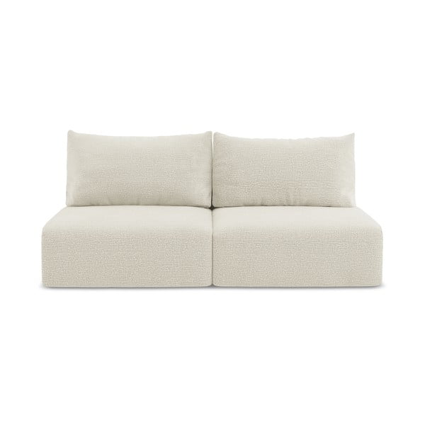Kremowa rozkładana/ze schowkiem sofa 216 cm Kalena – Makamii