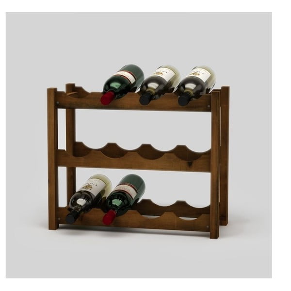 Ciemnobrązowy stojak na butelki Only Wood Wines 
