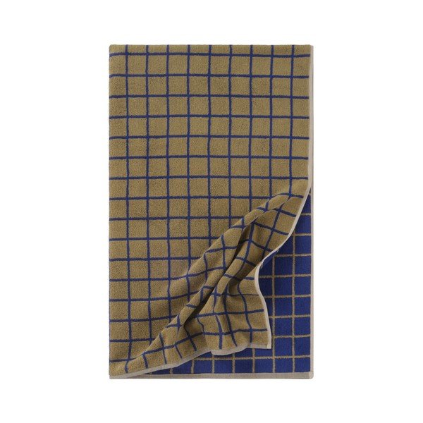 Zielony/niebieski bawełniany ręcznik kąpielowy 90x150 cm Grid – Jotex