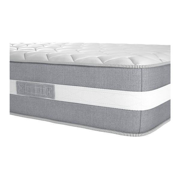 Szare łóżko boxspring z zagłówkiem i materacem z pianki Ted Lapidus Maison PÉRIDOT, 160x200 cm-image-4