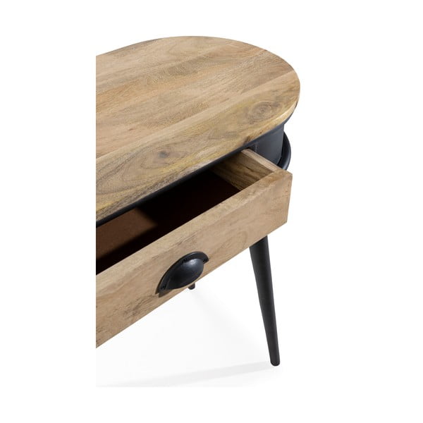 Czarna/w naturalnym kolorze konsola 38x90 cm Delhi – MOME-image-4