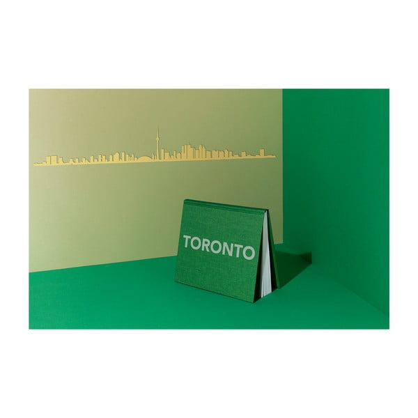 Pozłacana dekoracja ścienna z zarysem miasta The Line Toronto
