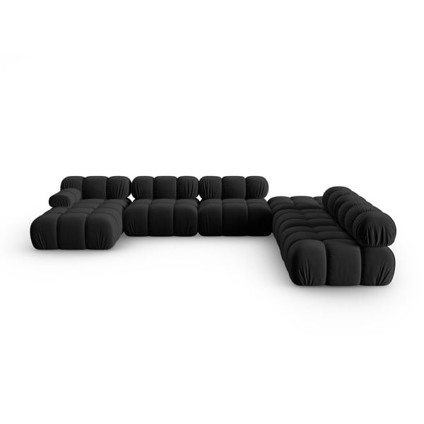 Czarna aksamitna sofa 379 cm Bellis – Micadoni Home