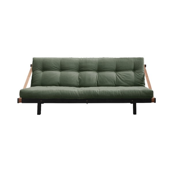 Sofa rozkładana z zielonym obiciem Karup Design Jump Black/Olive Green