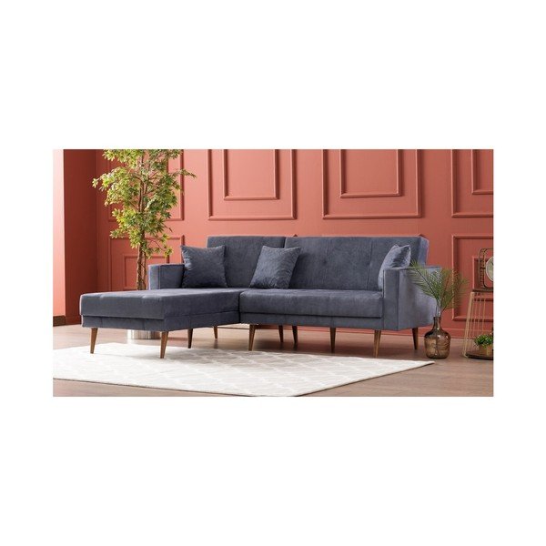 Niebieskoszara sofa rozkładana Dublin, lewostronny-image-4