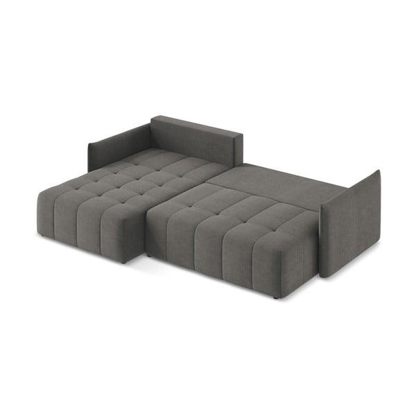 Ciemnoszary rozkładany/ze schowkiem narożnik (lewostronny/z szezlongiem) Moku – Makamii-image-4