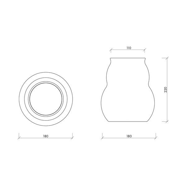 Ciemnobrązowy szklany ręcznie wykonany wazon (wysokość 22 cm) Dam – noo.ma-image-4