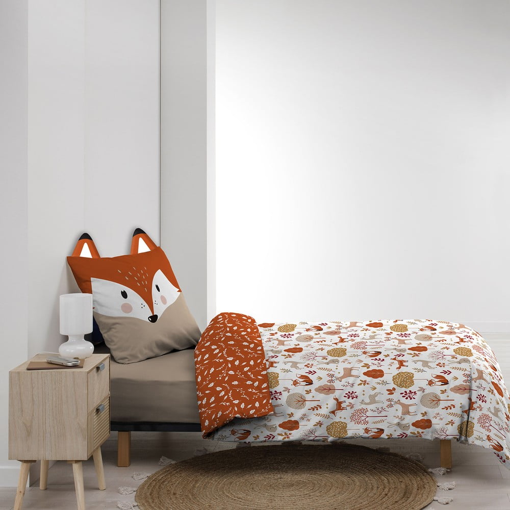 Biało-ruda bawełniana pościel dziecięca jednoosobowa 140x200 cm Roxy – douceur d'intérieur (zdjęcie 6)