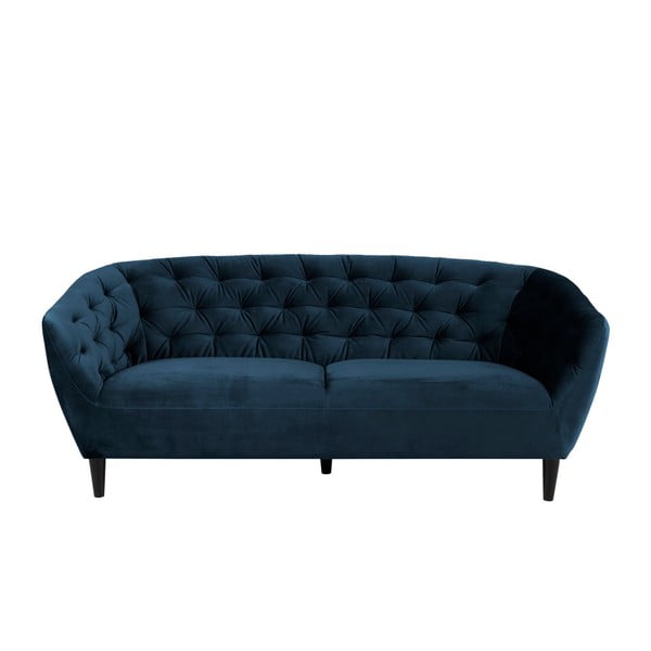Ciemnoniebieska aksamitna sofa Actona Ria, 191 cm