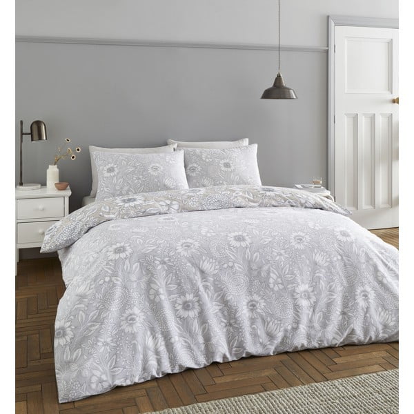 Szara pościel 200x135 cm Tapestry Floral – Catherine Lansfield-image-2