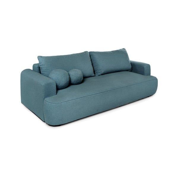 Niebieska rozkładana sofa z materiału bouclé 247 cm Quinoa – Bonami Selection-image-2