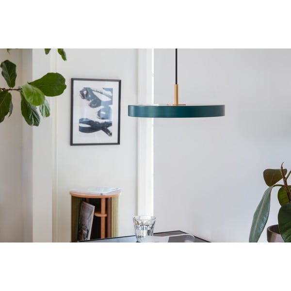 Ciemnozielona lampa wisząca LED z metalowym kloszem ø 31 cm Asteria Mini – UMAGE-image-1