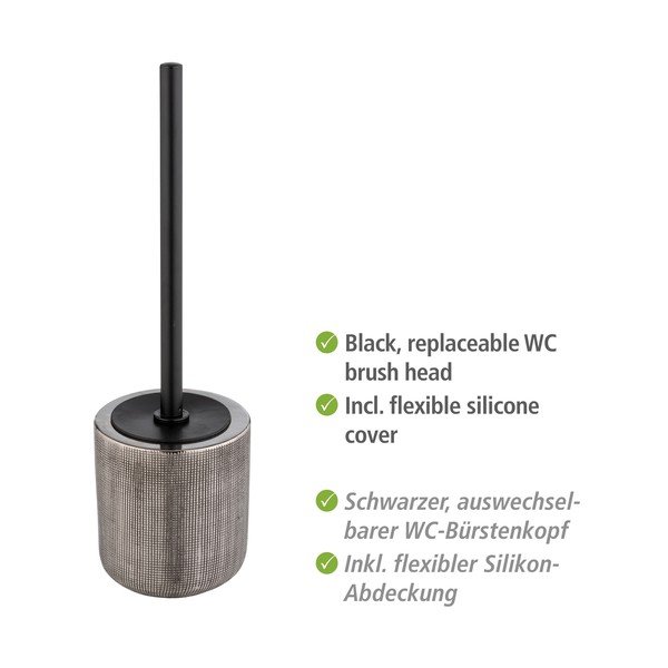 Ceramiczna szczotka do WC w kolorze srebra Rivara – Wenko-image-4