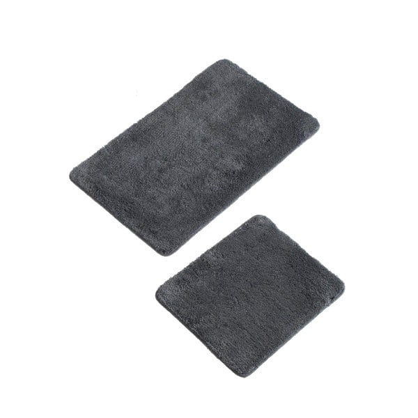 Komplet 2 antracytowych dywaników łazienkowych Foutastic