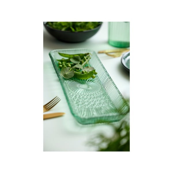 Zielony szklany półmisek 14x38 cm Kusintha – Bitz-image-2