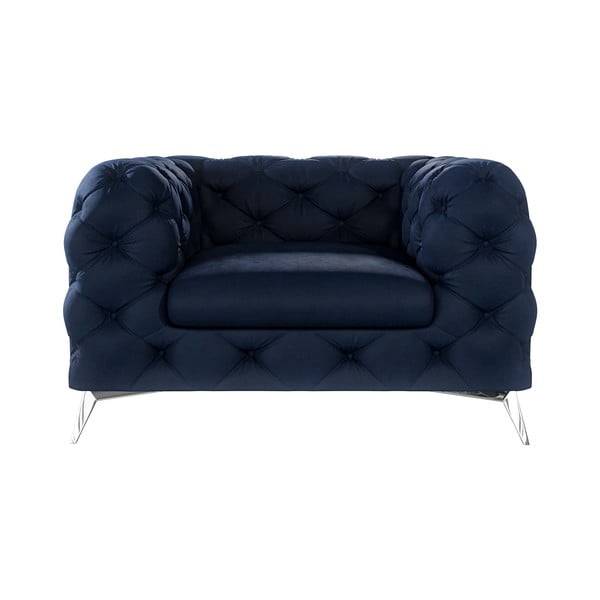 Ciemnoniebieski aksamitny fotel Chelsea – Ropez-image-1