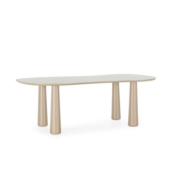 Beżowy stolik z blatem z drewna sosnowego 110x220 cm Nahia – MOME-image-3