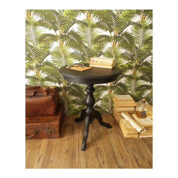 Czarny stolik z drewna cedrowego Orchidea Milano Black Living, ⌀ 50 cm