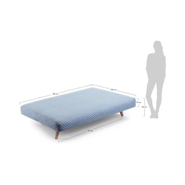 Jasnoniebieska sofa rozkładana La Forma Kiko-image-2