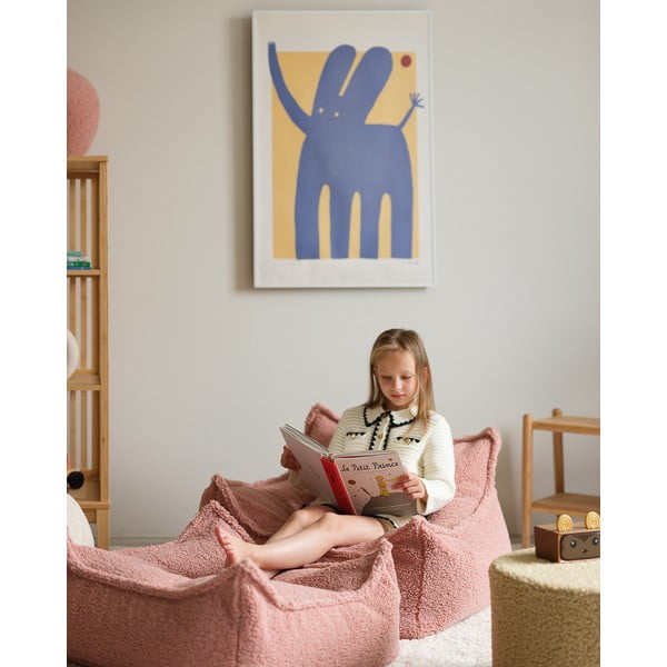 Różowy dziecięcy worek do siedzenia z materiału bouclé Square – Wigiwama-image-2