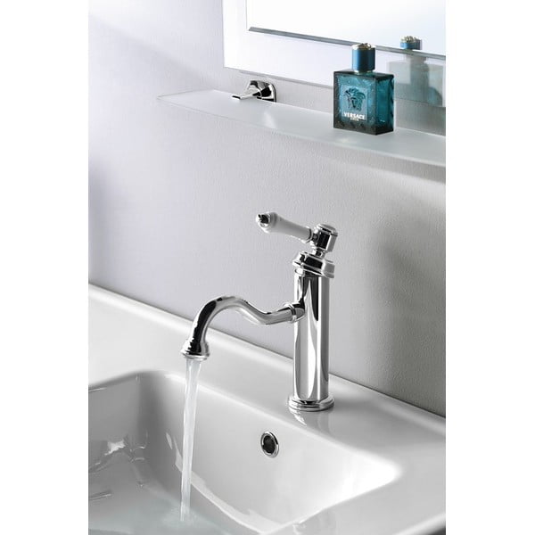 Bateria umywalkowa stojąca w kolorze srebra z połyskiem Vienna – Sapho-image-2