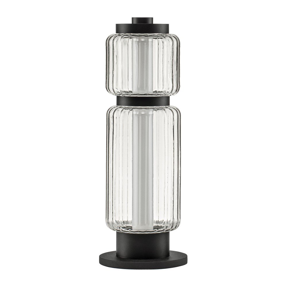 Szklana lampa stołowa LED w kolorze matowej czerni (wysokość 39 cm) Liesa – Nova Luce