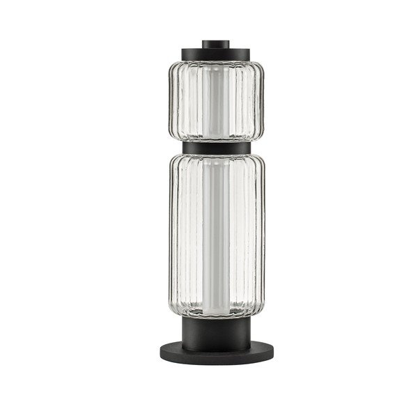 Szklana lampa stołowa LED w kolorze matowej czerni (wysokość 39 cm) Liesa – Nova Luce