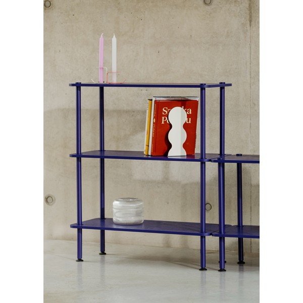 Niebieski regał w dekorze dębu 80x90,5x35 cm Teidi – noo.ma-image-1