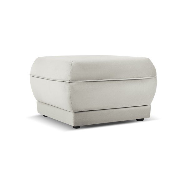 Beżowy aksamitny puf Lando – Micadoni Home-image-2