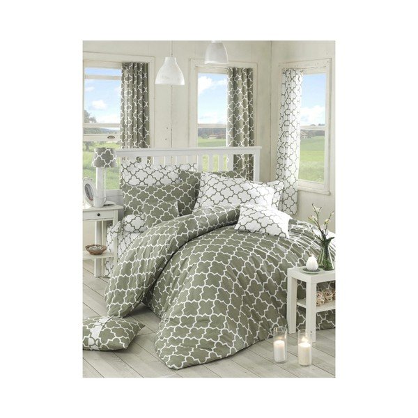 Pościel bawełniana z prześcieradłem Homedebleu Elodie, 200x220 cm-image-1