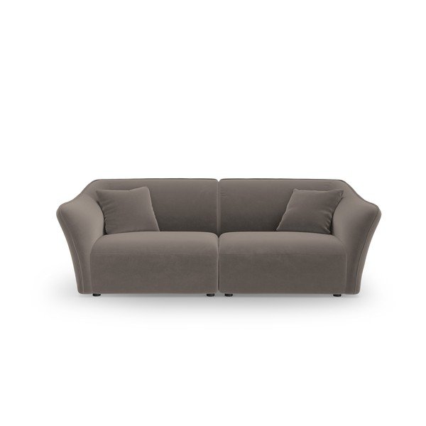 Brązowa aksamitna sofa 206 cm Tokyo – Cosmopolitan Design