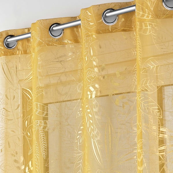 Żółta firanka z woalu 140x280 cm Belflor – douceur d'intérieur-image-1